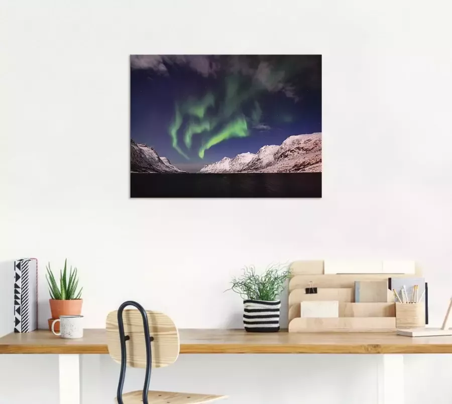 Artland Poster Noorderlicht Noorwegen I als artprint van aluminium artprint op linnen muursticker of poster in verschillende maten - Foto 2