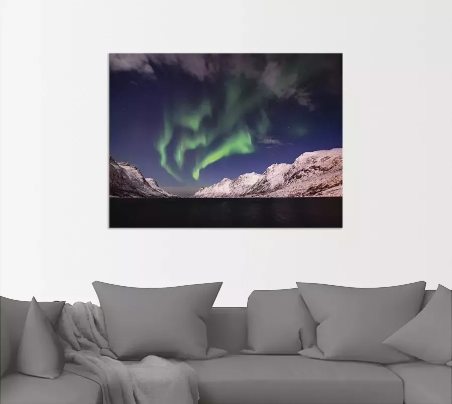 Artland Poster Noorderlicht Noorwegen I als artprint van aluminium artprint op linnen muursticker of poster in verschillende maten - Foto 3