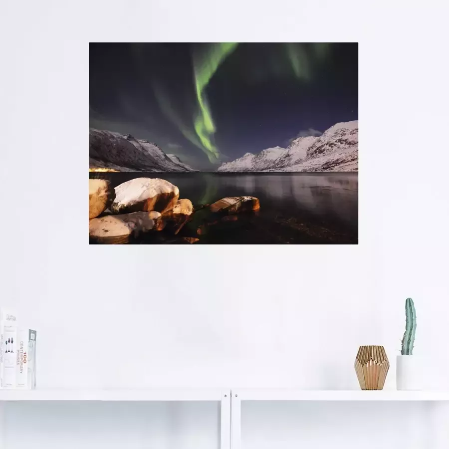 Artland Artprint Noorderlicht Noorwegen II als artprint van aluminium artprint voor buiten poster in diverse formaten