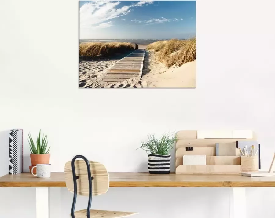 Artland Artprint Noordzeestrand op Langeoog pier als artprint van aluminium artprint op linnen muursticker verschillende maten - Foto 3