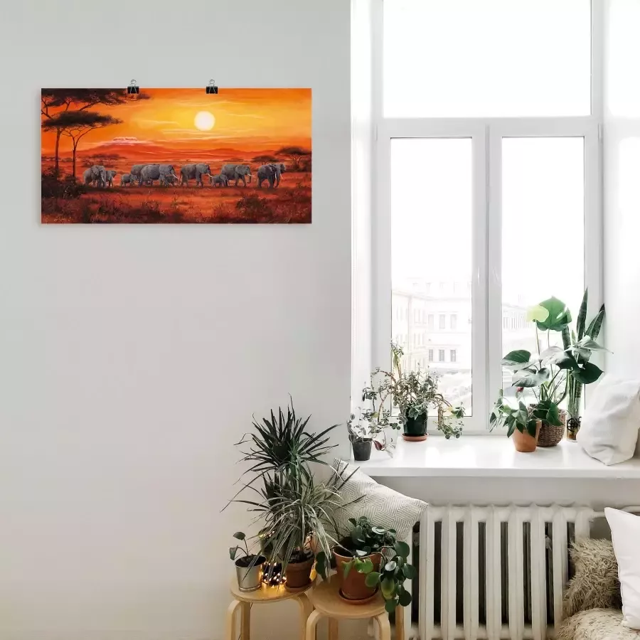 Artland Artprint op linnen Olifantenkudde - Foto 9