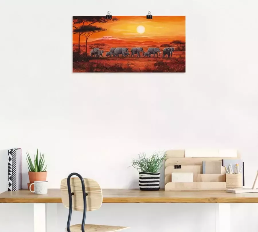 Artland Artprint op linnen Olifantenkudde - Foto 4