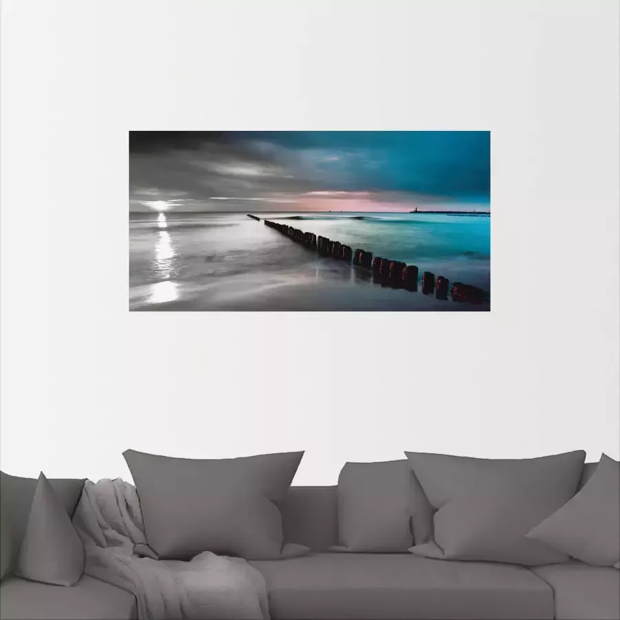 Artland Artprint Oostzee met zonsopkomst z w als artprint op linnen muursticker in verschillende maten - Foto 2