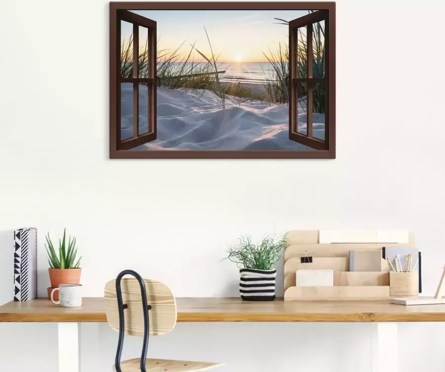 Artland Artprint Oostzeestrand door het raam - Foto 3