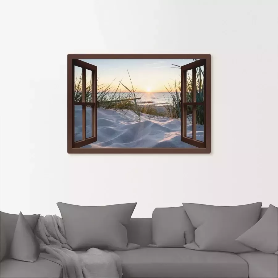 Artland Artprint Oostzeestrand door het raam - Foto 1