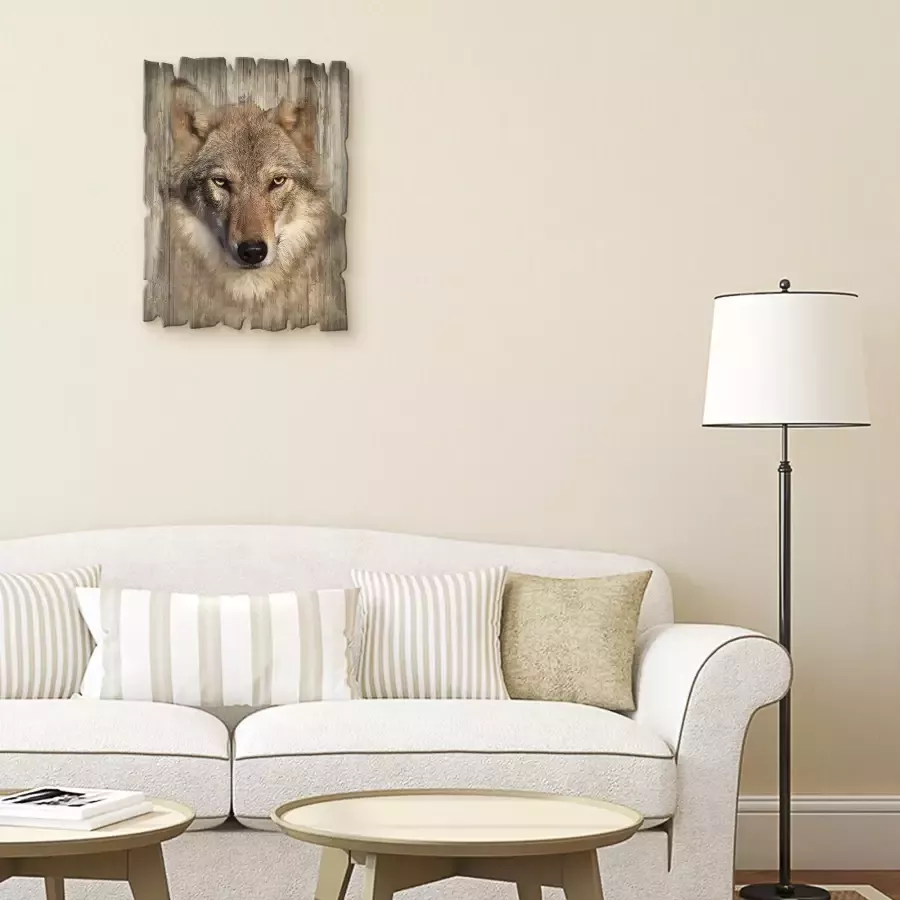 Artland Artprint op hout Wolf