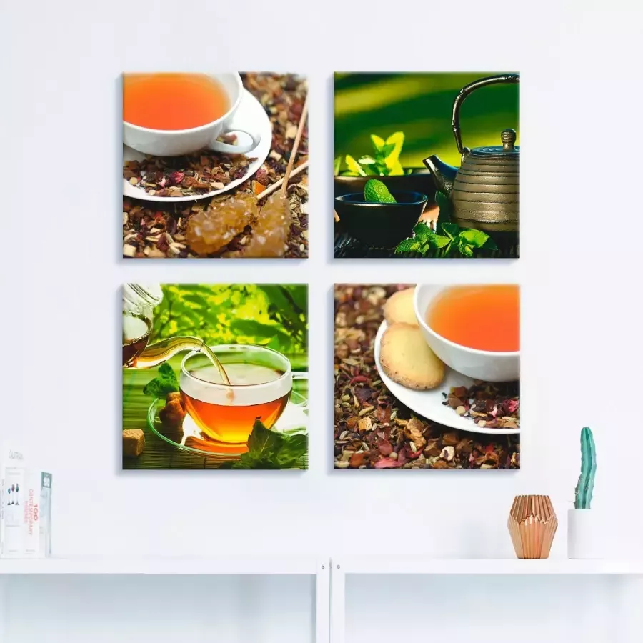 Artland Artprint op linnen Aziatische thee-impressies set van 4 verschillende maten (4-delig) - Foto 1