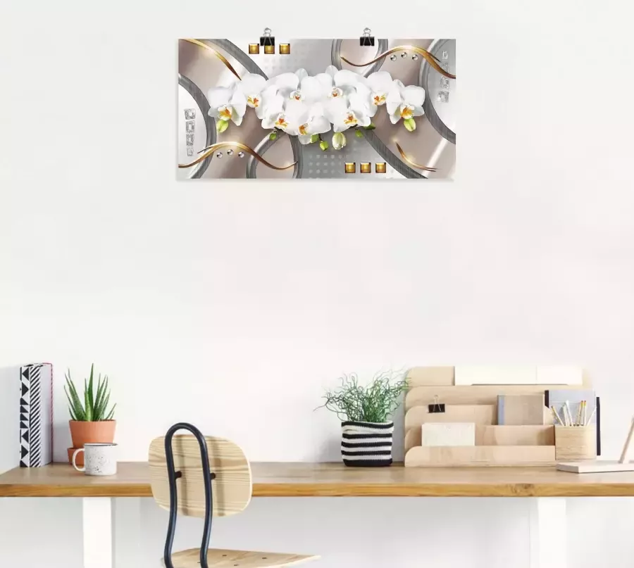 Artland Artprint Orchideeën met elementen als artprint op linnen poster in verschillende formaten maten - Foto 2