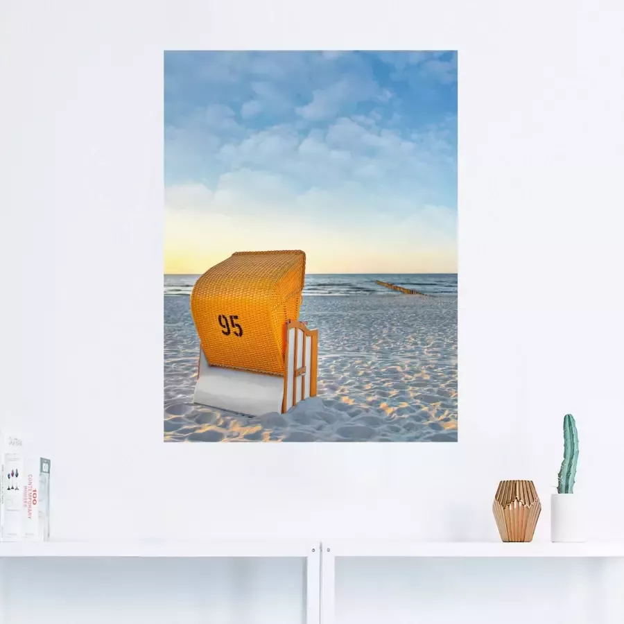 Artland Artprint Ostsee7 strandstoel als artprint van aluminium artprint voor buiten artprint op linnen poster in verschillende maten. maten - Foto 2