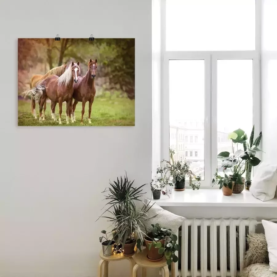 Artland Artprint Paarden in de velden I als artprint op linnen poster muursticker in verschillende maten