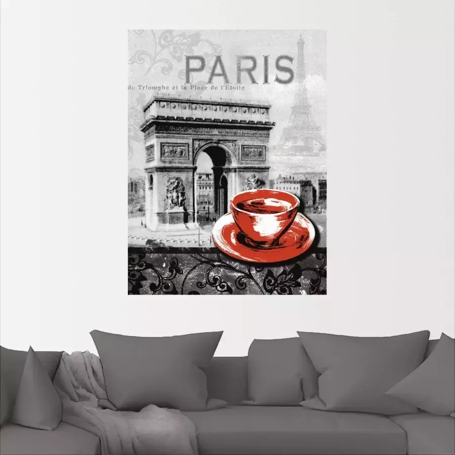 Artland Artprint Parijs Café au lait als artprint van aluminium artprint voor buiten artprint op linnen poster muursticker