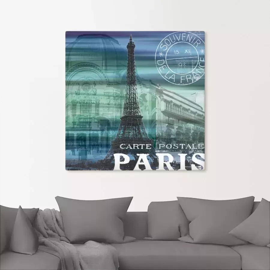 Artland Artprint op linnen Parijs Collage gespannen op een spieraam