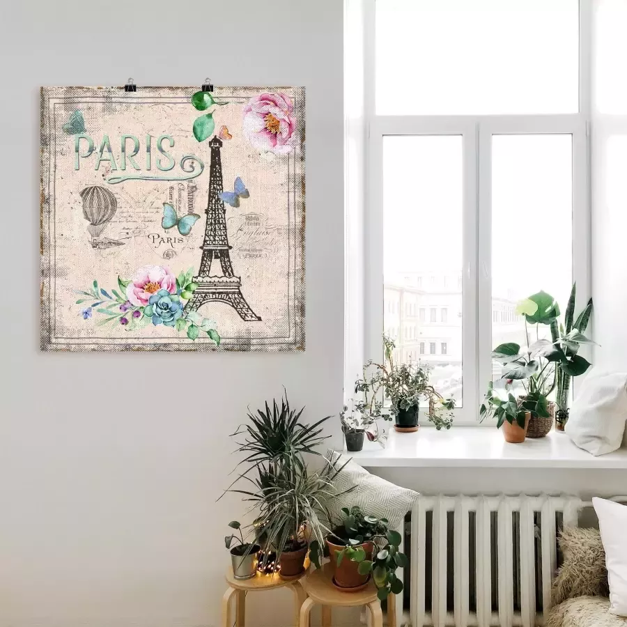 Artland Artprint op linnen Parijs Mijn liefde gespannen op een spieraam