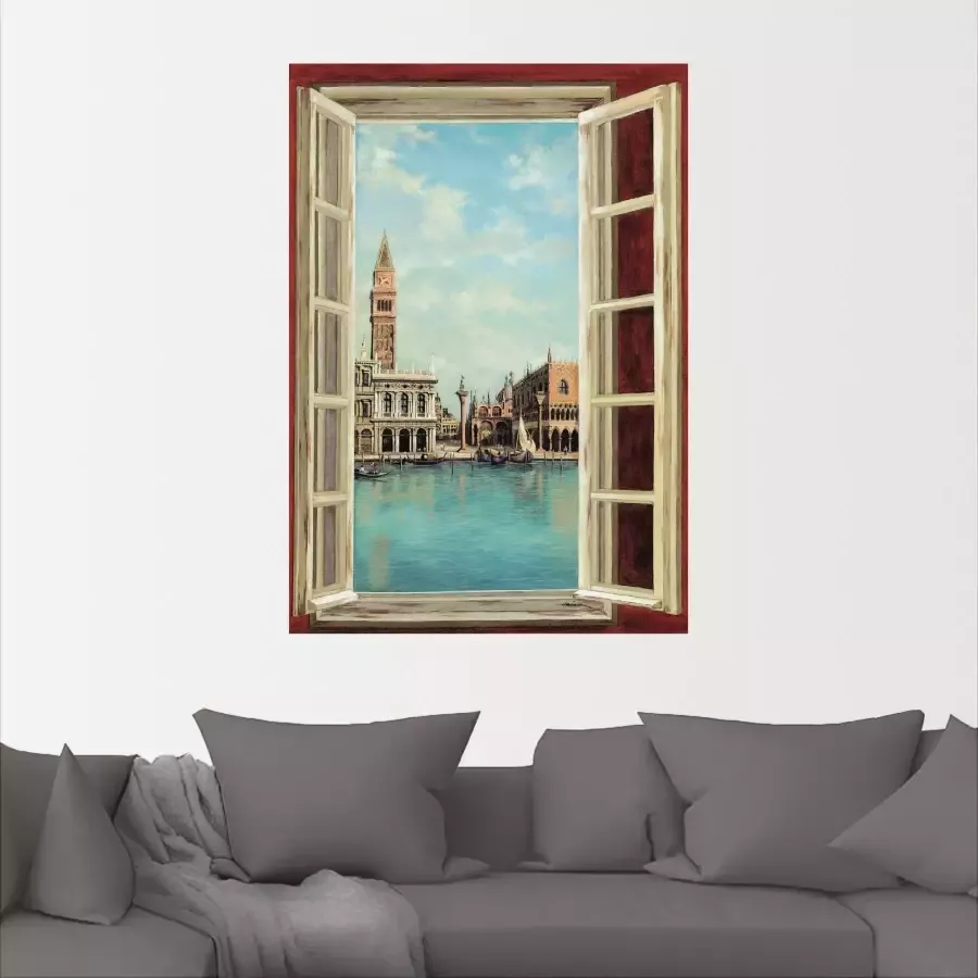 Artland Artprint Raam met uitzicht op Venetië als artprint op linnen poster muursticker in verschillende maten - Foto 2