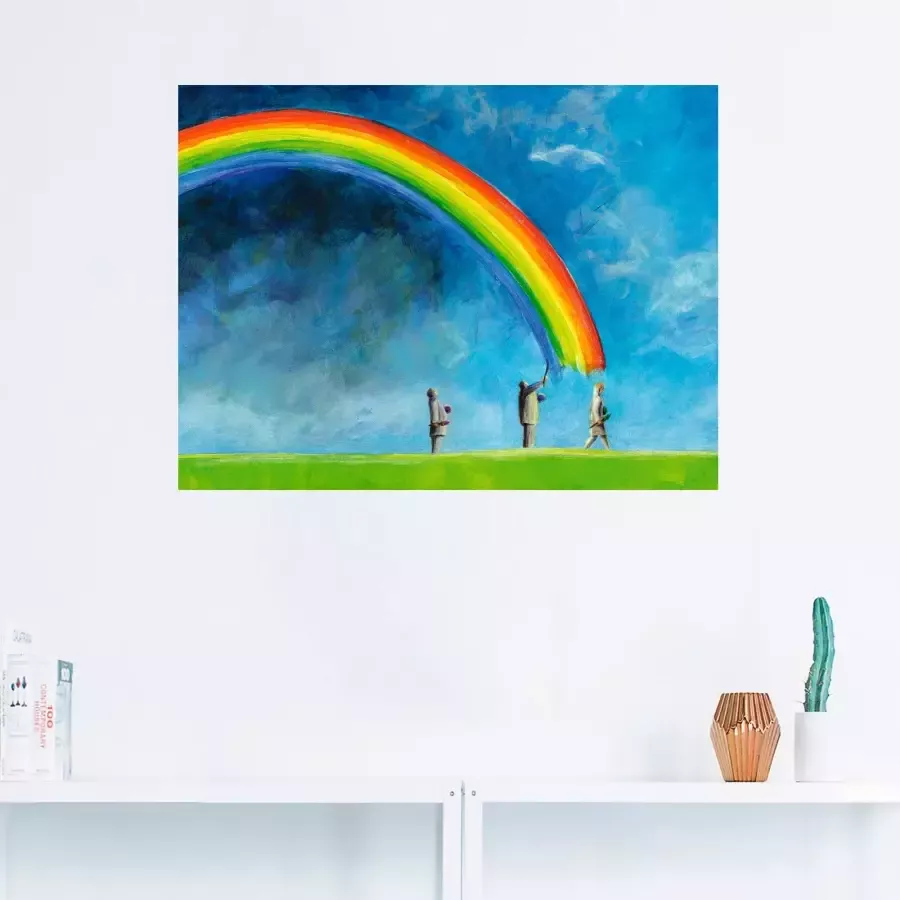 Artland Poster Regenboog schilderen als artprint op linnen muursticker of poster in verschillende maten