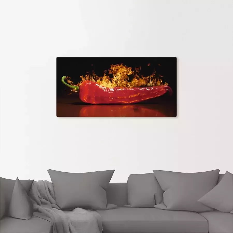 Artland Artprint Rode hete chilipeper als artprint van aluminium artprint voor buiten artprint op linnen poster muursticker