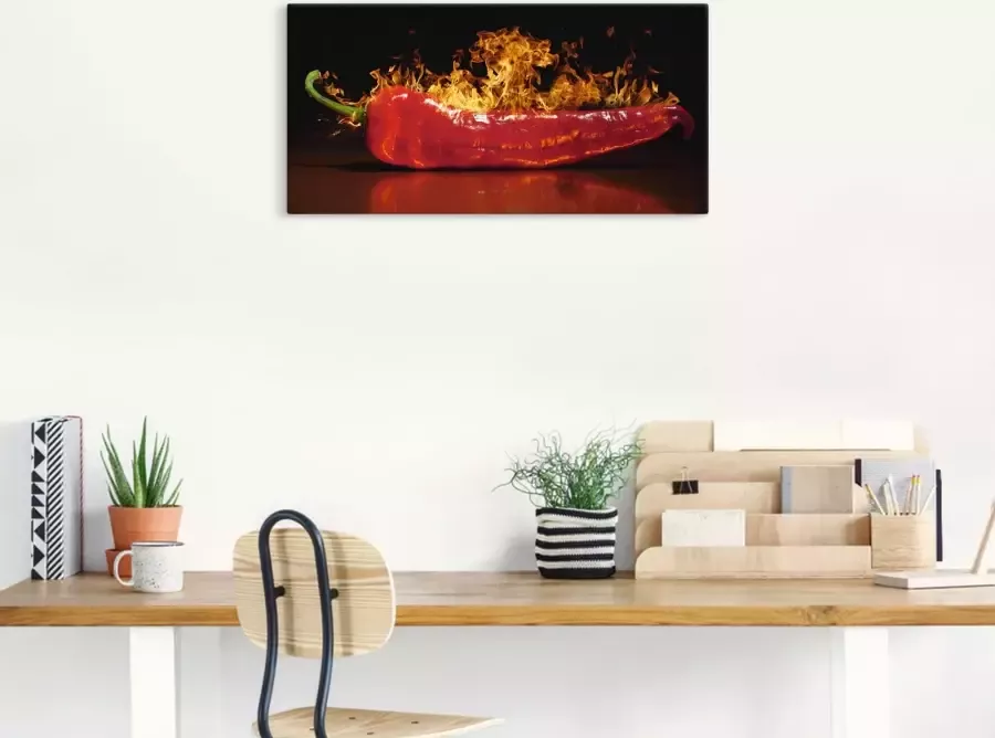 Artland Artprint Rode hete chilipeper als artprint van aluminium artprint voor buiten artprint op linnen poster muursticker - Foto 2