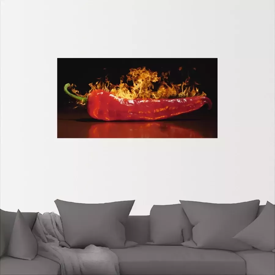 Artland Artprint Rode hete chilipeper als artprint van aluminium artprint voor buiten artprint op linnen poster muursticker - Foto 2