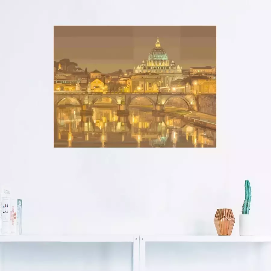 Artland Artprint op linnen Rome Sint-Pietersbasiliek