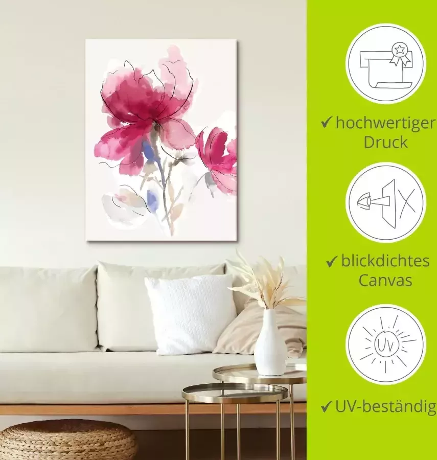 Artland Artprint Rosy Blossom I als artprint van aluminium artprint op linnen muursticker of poster in verschillende maten - Foto 3
