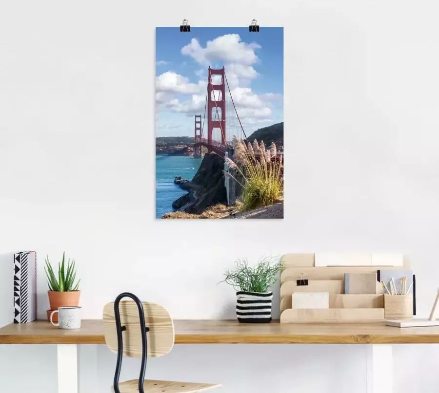 Artland Artprint San Francisco Golden Gate Bridge als artprint op linnen poster in verschillende formaten maten - Foto 2