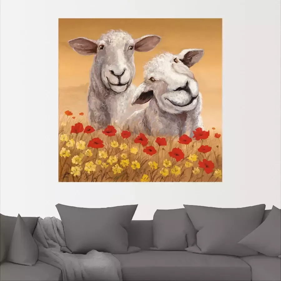 Artland Artprint Schapen als artprint van aluminium artprint voor buiten artprint op linnen poster in verschillende maten. maten