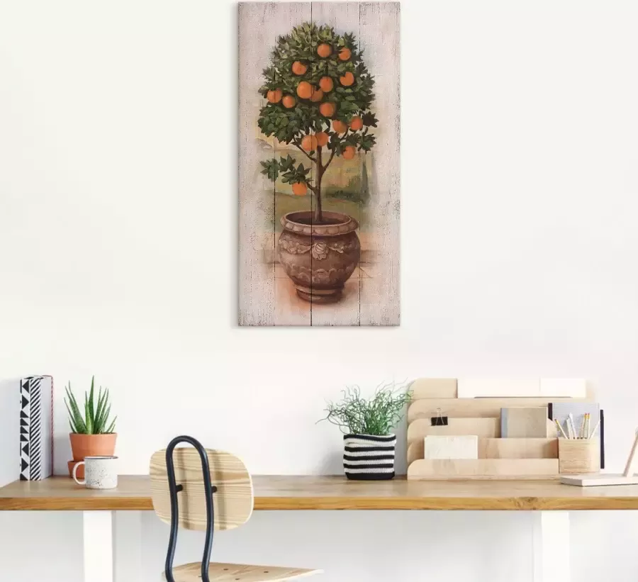 Artland Artprint op linnen Sinaasappelboompje met hout-look - Foto 4