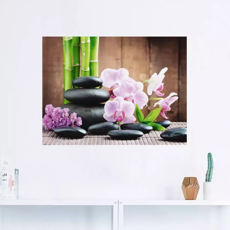 Artland Artprint Spa concept zen stenen orchideeën als artprint op linnen poster muursticker in verschillende maten - Foto 2