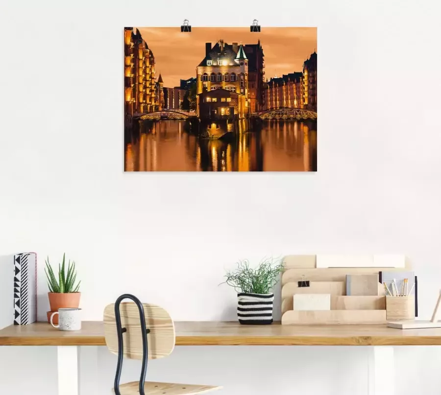 Artland Artprint Speicherstadt in Hamburg als artprint van aluminium artprint voor buiten artprint op linnen in verschillende maten - Foto 2