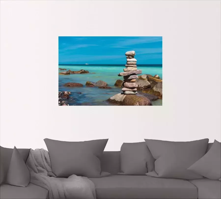 Artland Artprint Stenen aan de kust van de Oostzee als artprint van aluminium artprint voor buiten muursticker in diverse maten - Foto 2