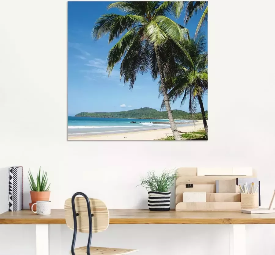 Artland Artprint Strand met palmen als artprint van aluminium artprint voor buiten artprint op linnen poster muursticker - Foto 3