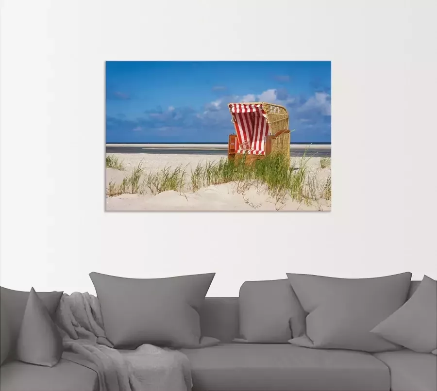 Artland Artprint Strandstoel 337 als artprint op linnen muursticker in verschillende maten