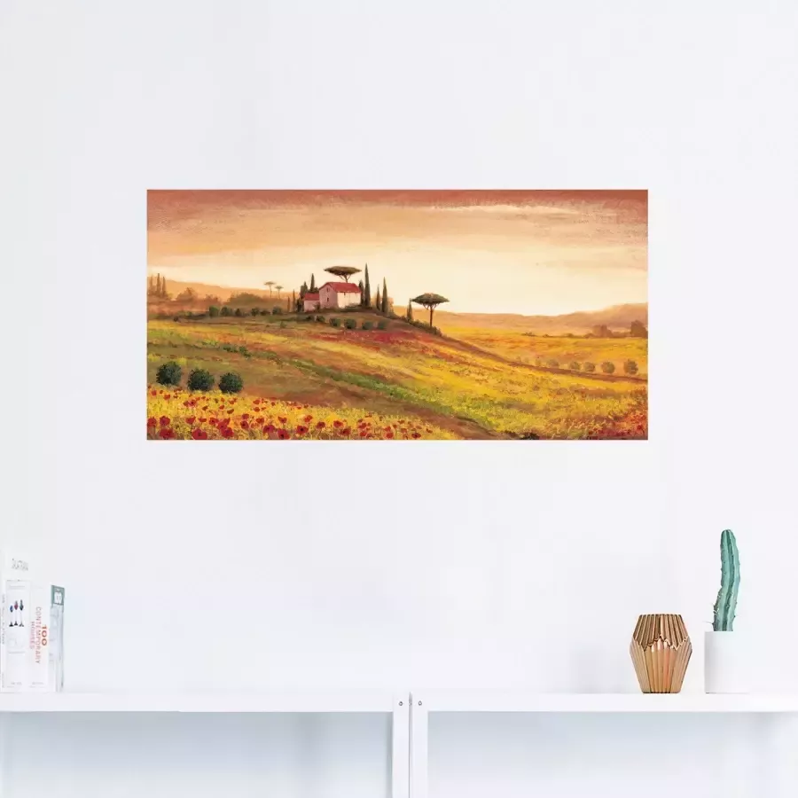 Artland Artprint op linnen Toscaans landschap met klaprozen - Foto 2