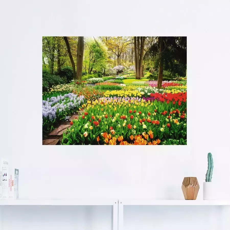 Artland Artprint Tulpen tuin voorjaar als artprint van aluminium artprint voor buiten artprint op linnen poster muursticker