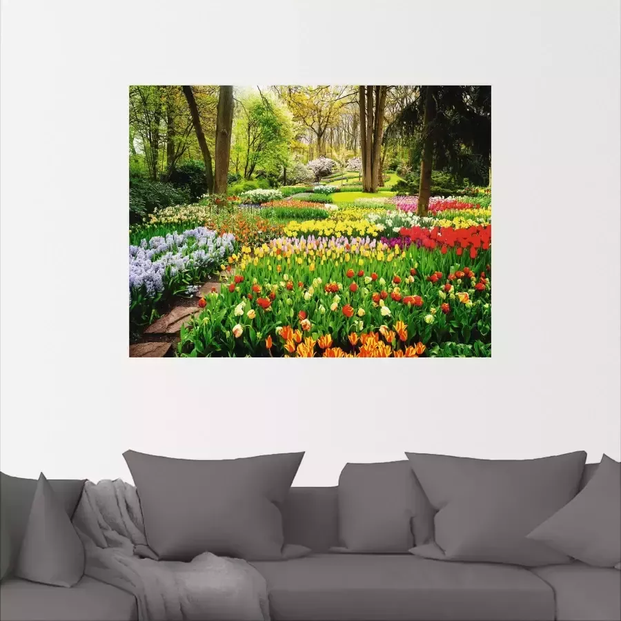Artland Artprint Tulpen tuin voorjaar als artprint van aluminium artprint voor buiten artprint op linnen poster muursticker - Foto 2