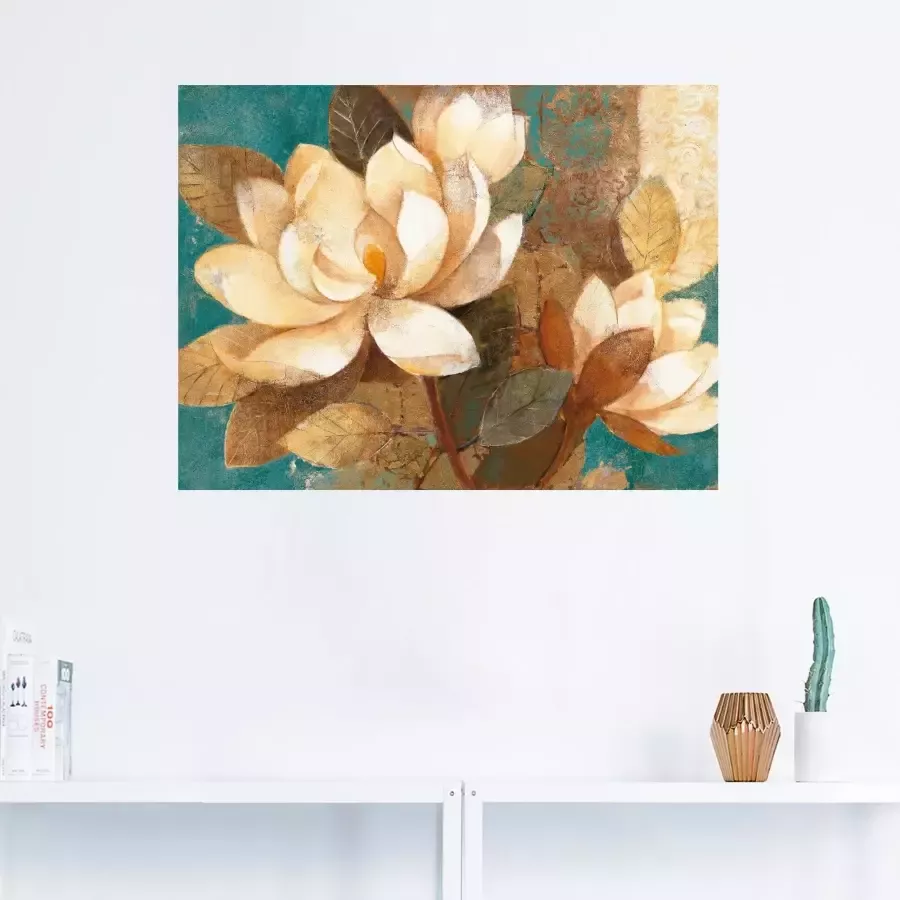 Artland Artprint Turquoise magnolia's als poster muursticker in verschillende maten