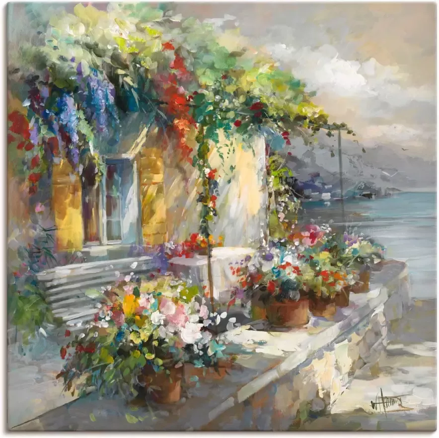 Artland Artprint op linnen Veranda aan het meer - Foto 3