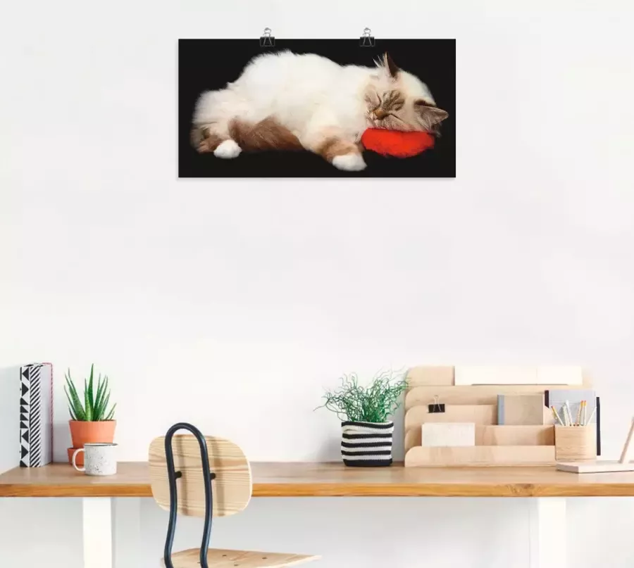 Artland Artprint op linnen Vermoeide kat - Foto 6