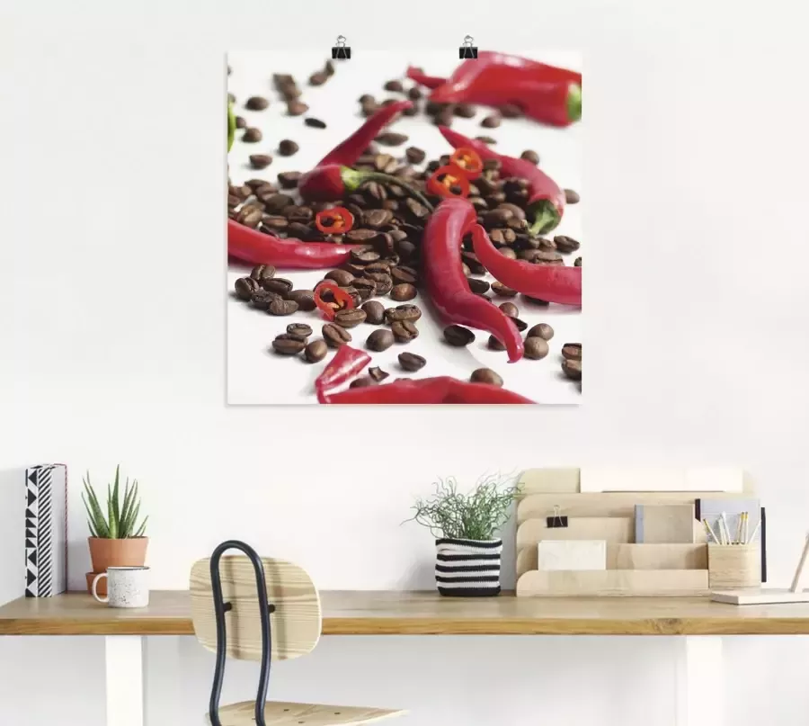 Artland Artprint Verse chili op koffie als artprint op linnen poster in verschillende formaten maten - Foto 2
