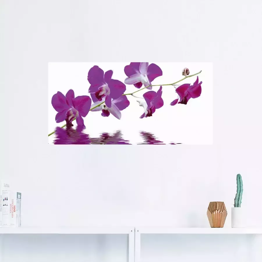 Artland Artprint op linnen Violette orchideeën gespannen op een spieraam