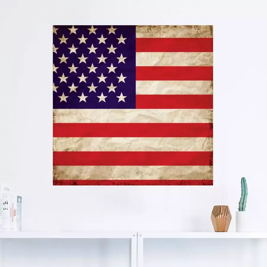Artland Artprint VS Amerikaanse vlag als artprint van aluminium artprint op linnen muursticker of poster in verschillende maten - Foto 1