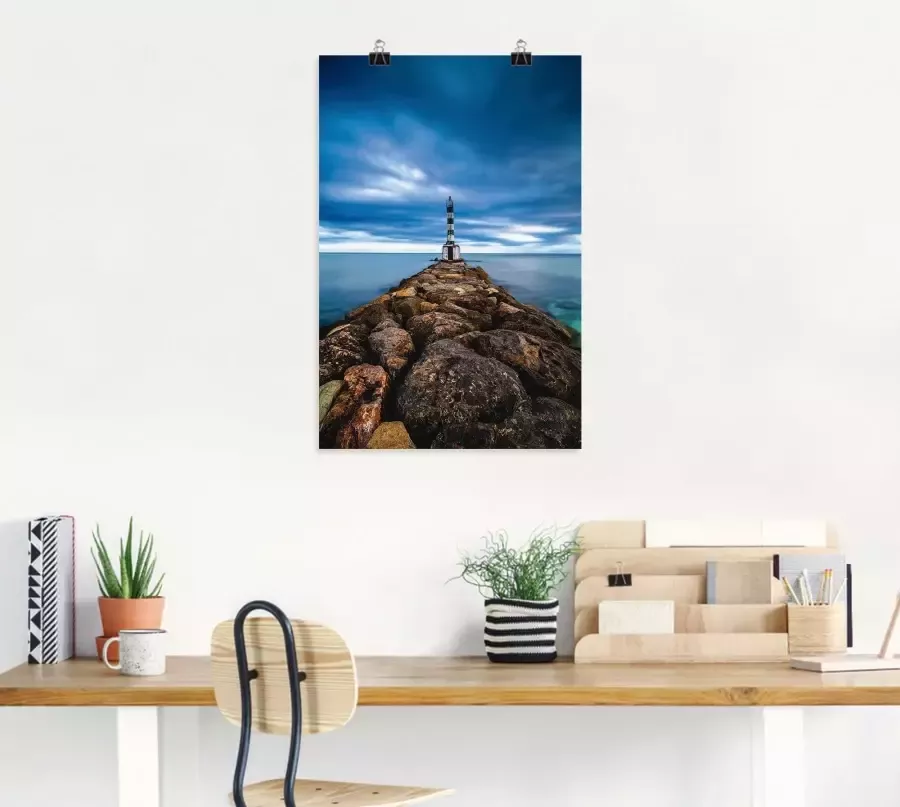 Artland Poster Vuurtoren aan de Atlantische Oceaan als artprint van aluminium artprint op linnen muursticker of poster in verschillende maten - Foto 2