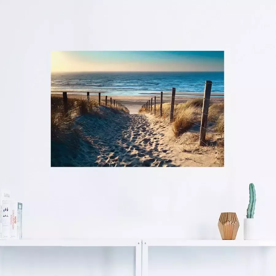 Artland Artprint Weg naar het Noordzeestrand zonsondergang als artprint van aluminium artprint voor buiten artprint op linnen poster muursticker - Foto 1