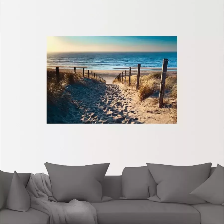 Artland Artprint Weg naar het Noordzeestrand zonsondergang als artprint van aluminium artprint voor buiten artprint op linnen poster muursticker - Foto 2