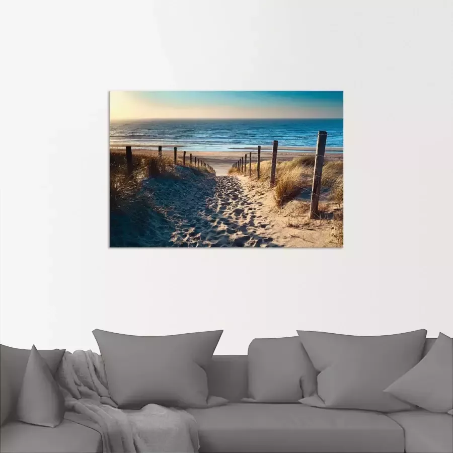 Artland Artprint Weg naar het Noordzeestrand zonsondergang als artprint van aluminium artprint voor buiten artprint op linnen poster muursticker - Foto 1