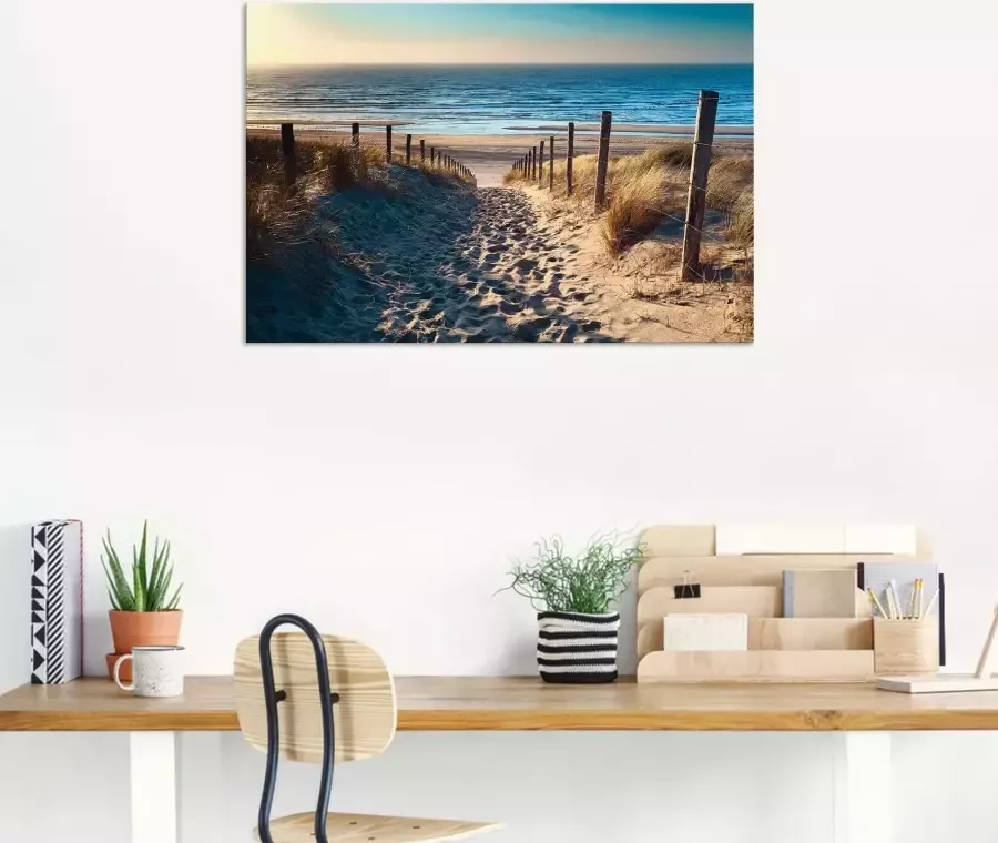 Artland Artprint Weg naar het Noordzeestrand zonsondergang als artprint van aluminium artprint voor buiten artprint op linnen poster muursticker - Foto 2