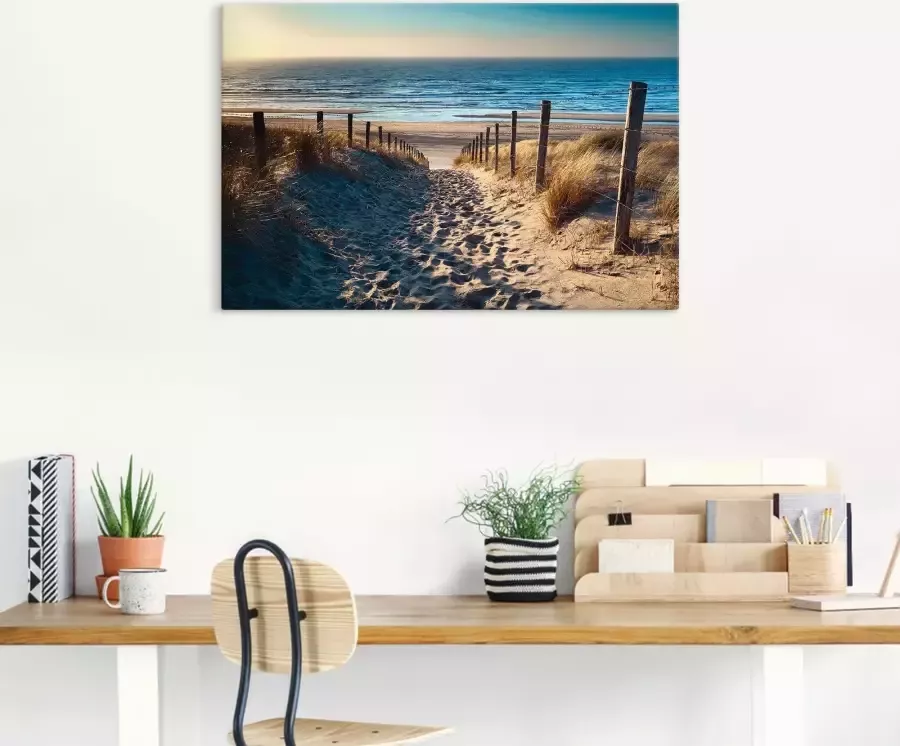 Artland Artprint Weg naar het Noordzeestrand zonsondergang als artprint van aluminium artprint voor buiten artprint op linnen poster muursticker - Foto 2