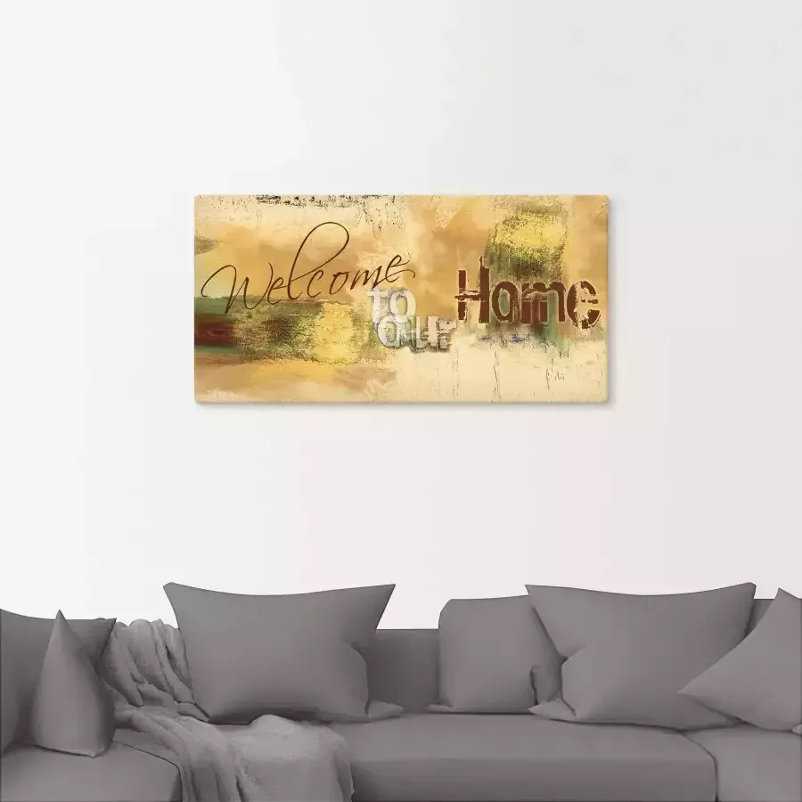 Artland Artprint Welkom in ons huis als artprint van aluminium artprint voor buiten artprint op linnen poster muursticker