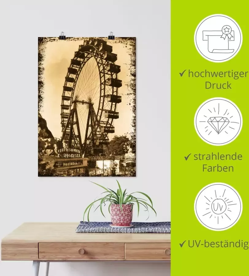 Artland Artprint Wenen Prater als artprint op linnen poster in verschillende formaten maten - Foto 4