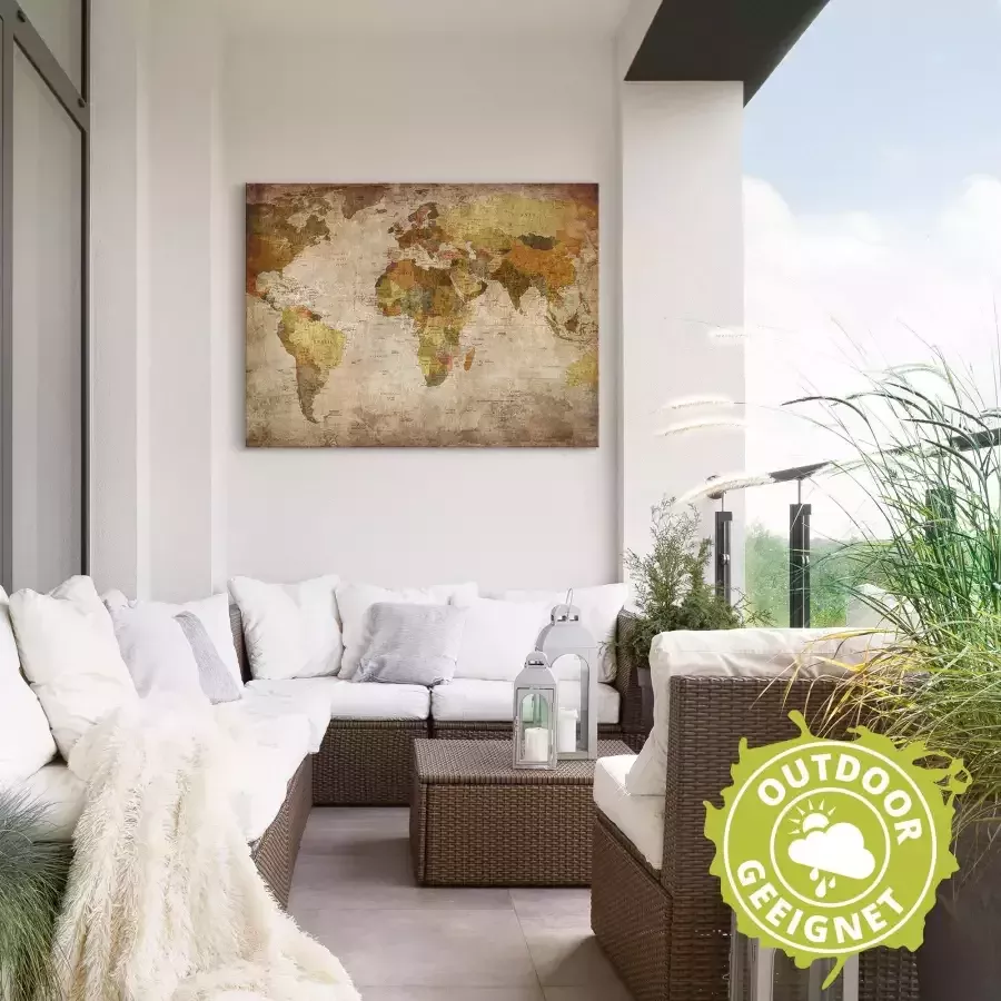 Artland Artprint Wereldkaart als artprint van aluminium artprint voor buiten artprint op linnen poster muursticker